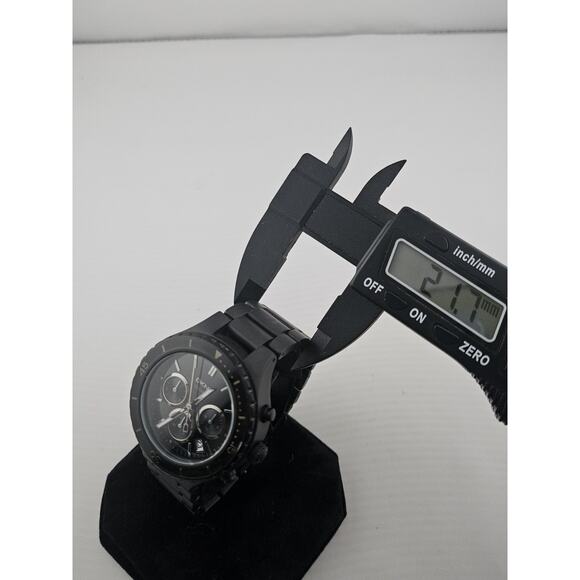 Men's Rare DKNY Ceramic Blackout Multifunction Quartz Watch New Battery Runs - Picture 9 of 11
